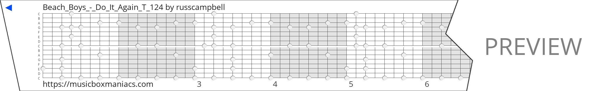 Beach_Boys_-_Do_It_Again_T_124 15 note music box paper strip