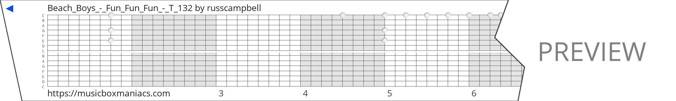 Beach_Boys_-_Fun_Fun_Fun_-_T_132 15 note music box paper strip