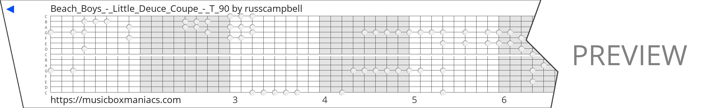 Beach_Boys_-_Little_Deuce_Coupe_-_T_90 15 note music box paper strip
