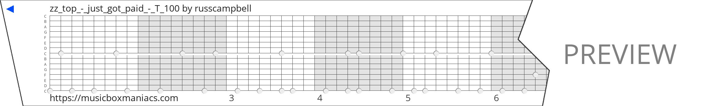 zz_top_-_just_got_paid_-_T_100 15 note music box paper strip