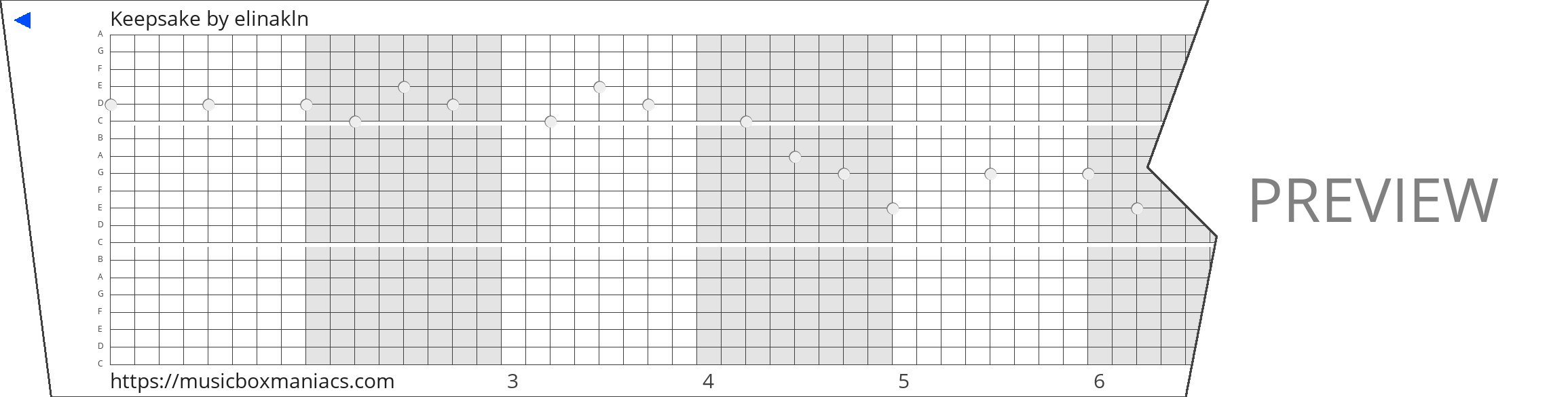 Keepsake 20 note music box paper strip