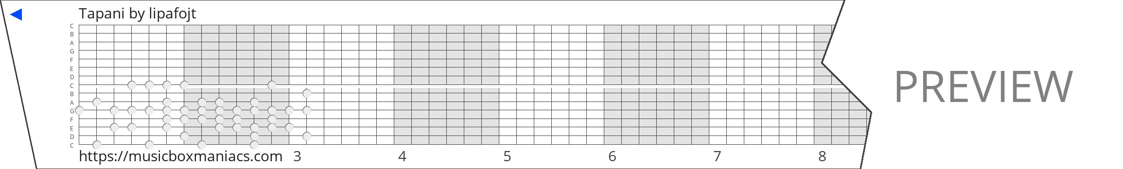 Tapani 15 note music box paper strip