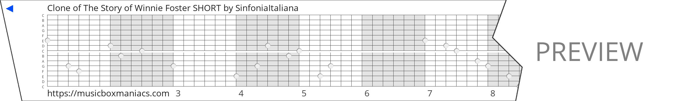 Clone of The Story of Winnie Foster SHORT 15 note music box paper strip