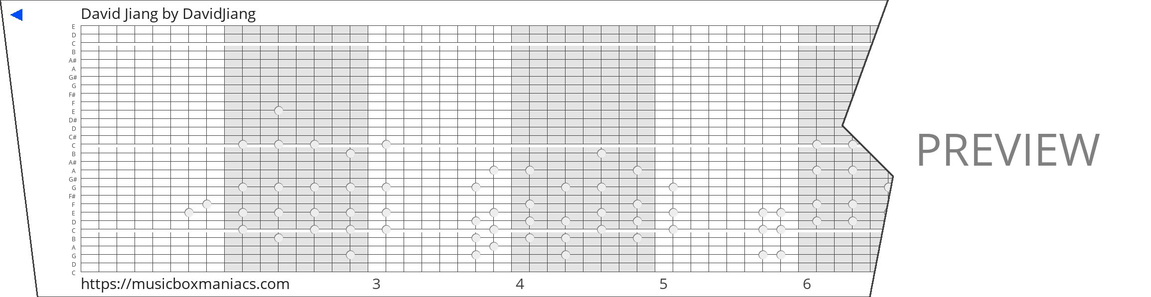 David Jiang 30 note music box paper strip