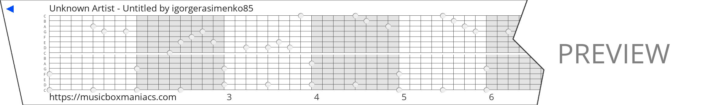 Unknown Artist - Untitled 15 note music box paper strip