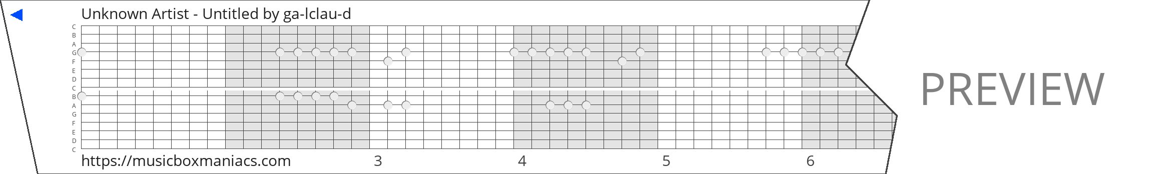 Unknown Artist - Untitled 15 note music box paper strip