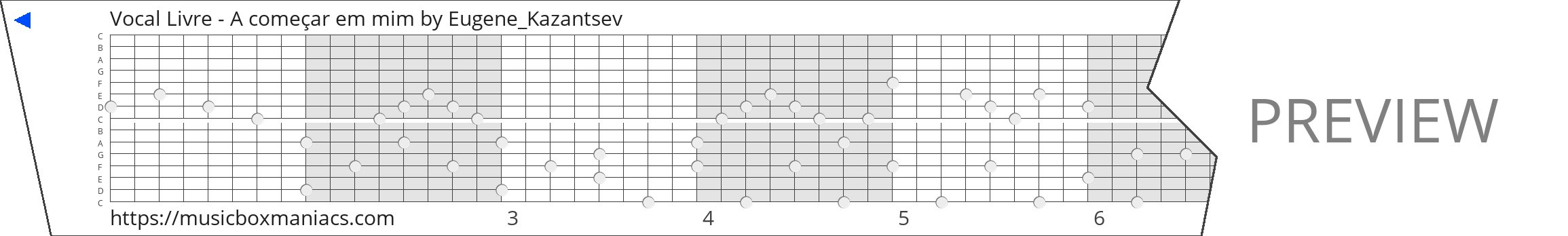 Vocal Livre - A começar em mim 15 note music box paper strip
