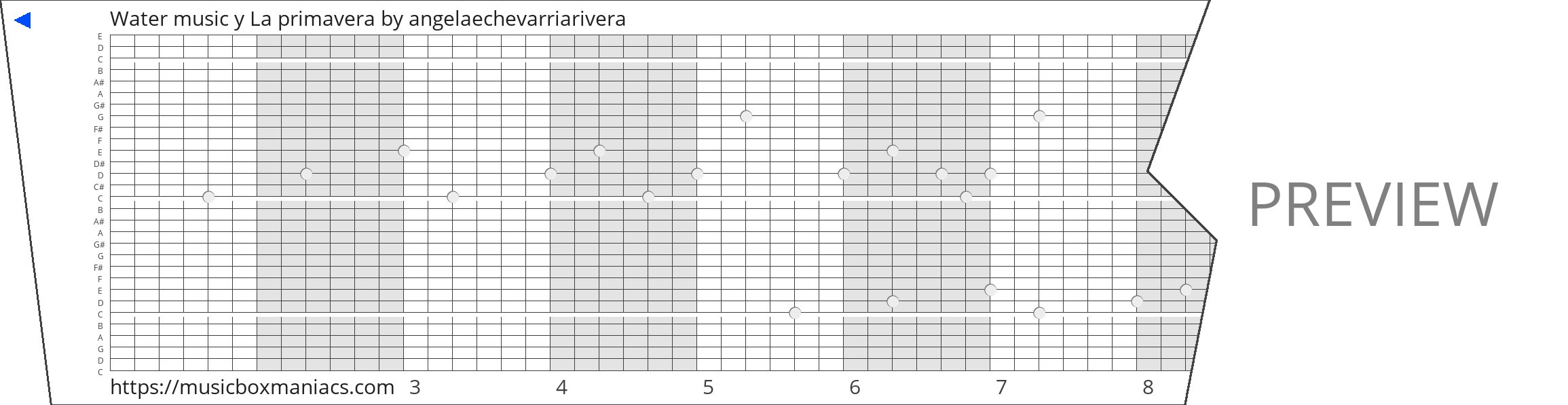 Water music y La primavera 30 note music box paper strip