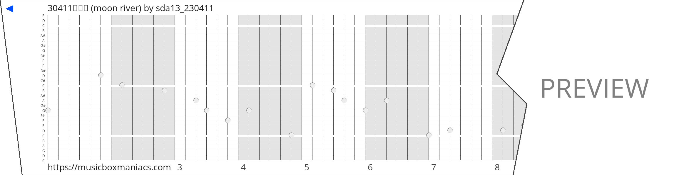 30411김호림 (moon river) 30 note music box paper strip