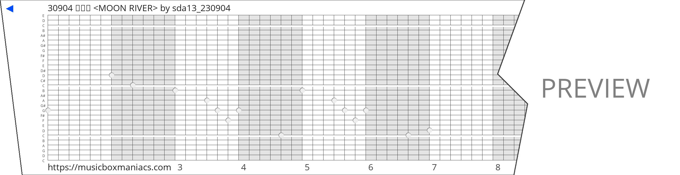 30904 김동건 <MOON RIVER> 30 note music box paper strip