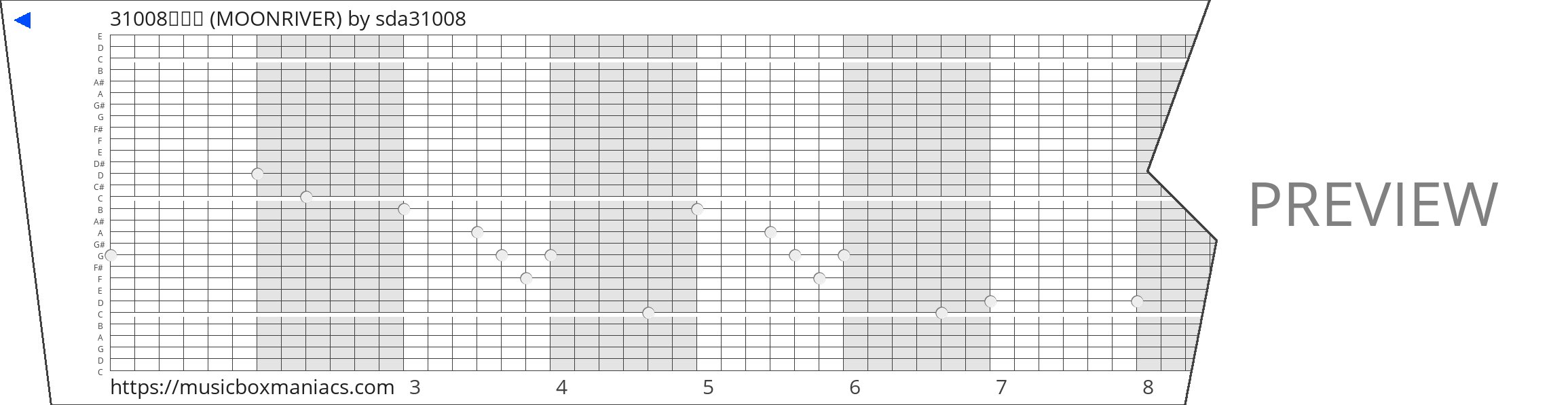31008나예준 (MOONRIVER) 30 note music box paper strip