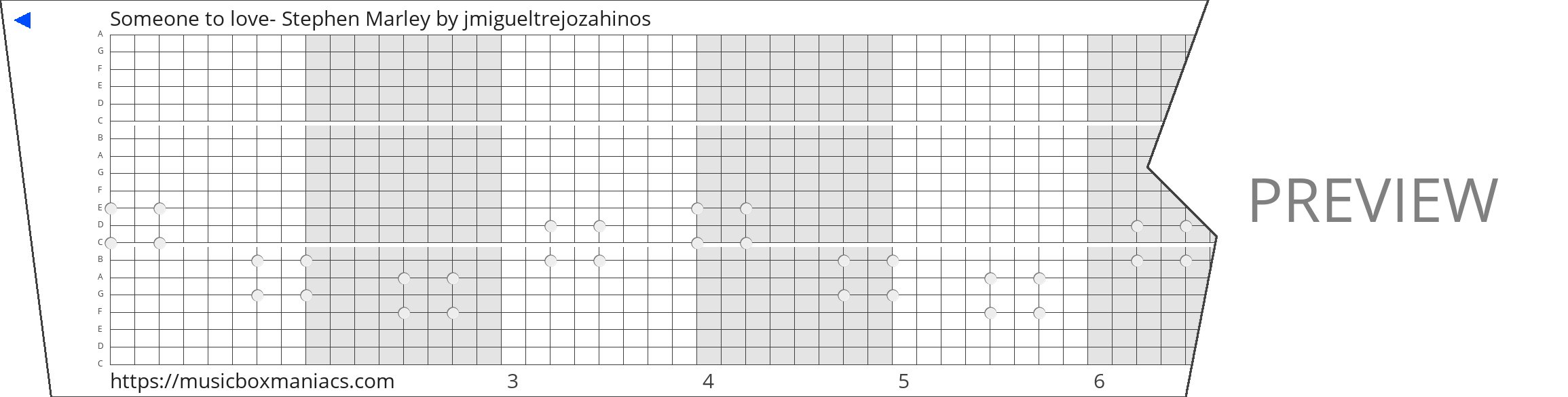 Someone to love- Stephen Marley 20 note music box paper strip