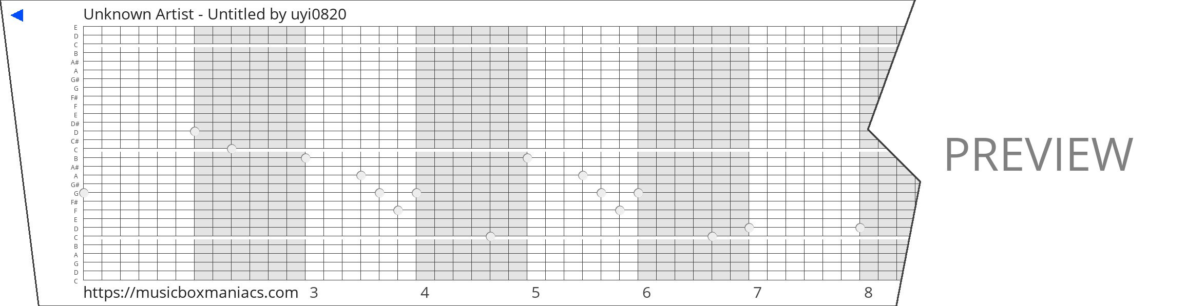 Unknown Artist - Untitled 30 note music box paper strip