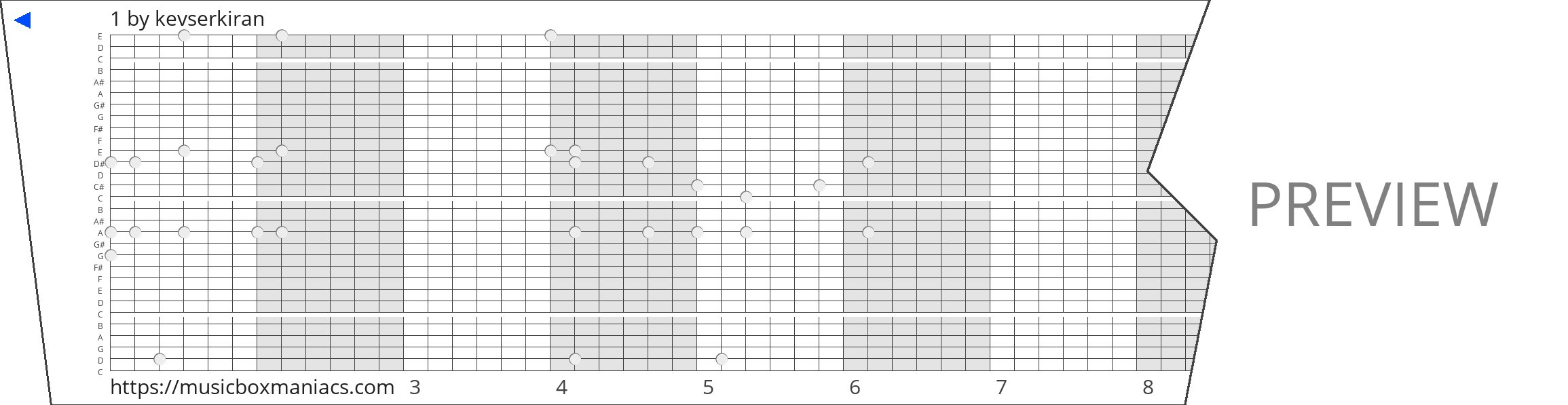 1 30 note music box paper strip