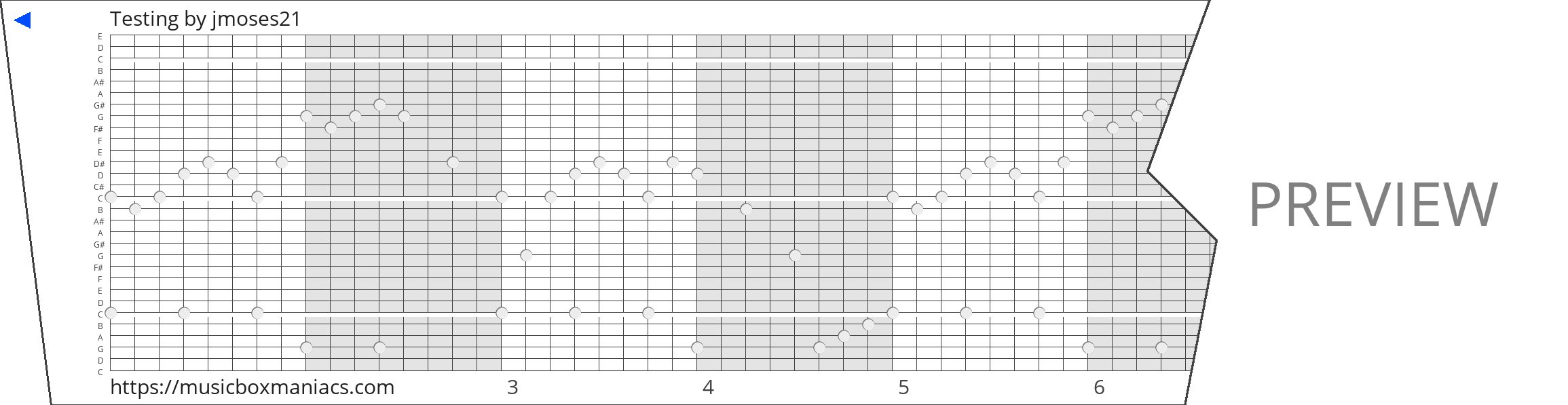 Testing 30 note music box paper strip