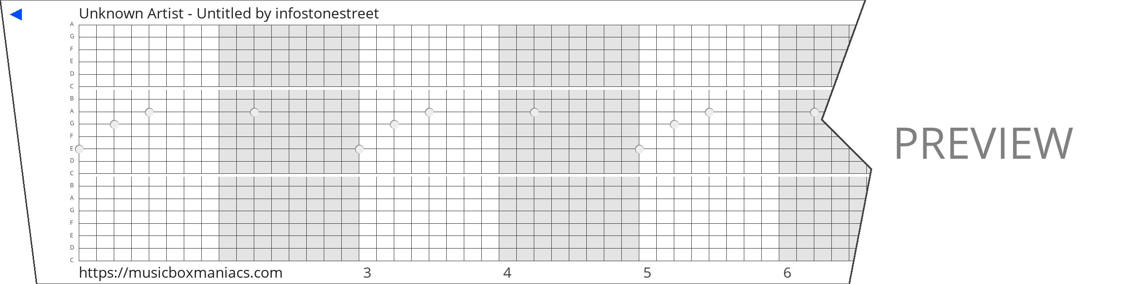 Unknown Artist - Untitled 20 note music box paper strip