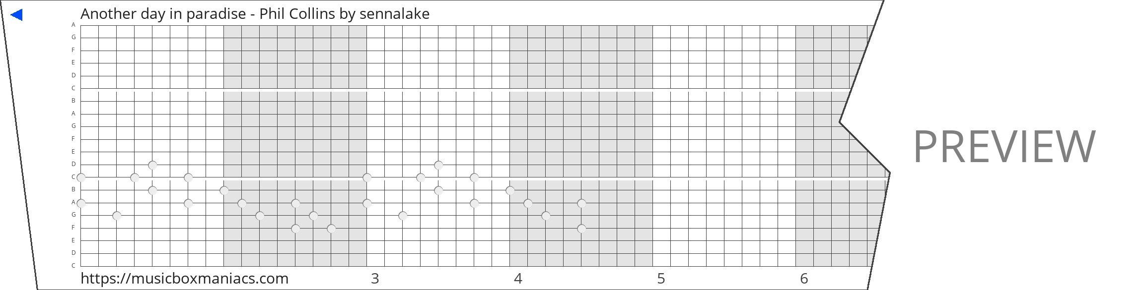 Another day in paradise - Phil Collins 20 note music box paper strip