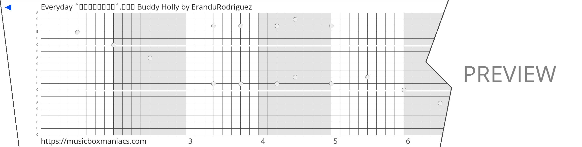 Everyday ˚˖𓍢ִ໋🌷͙֒✧˚.🎀༘⋆ Buddy Holly 20 note music box paper strip