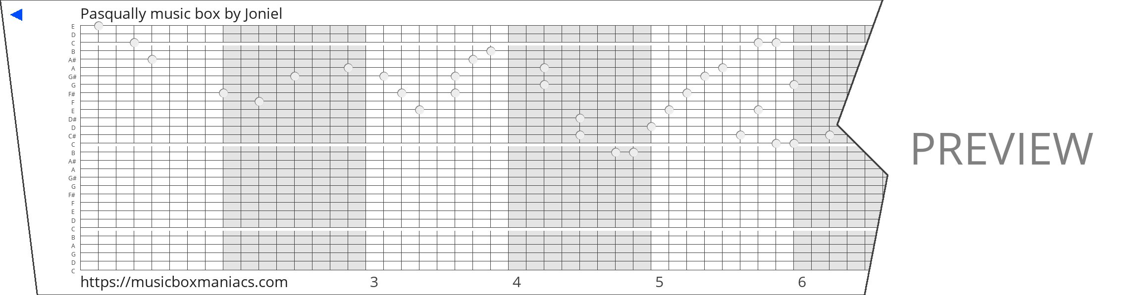 Pasqually music box 30 note music box paper strip