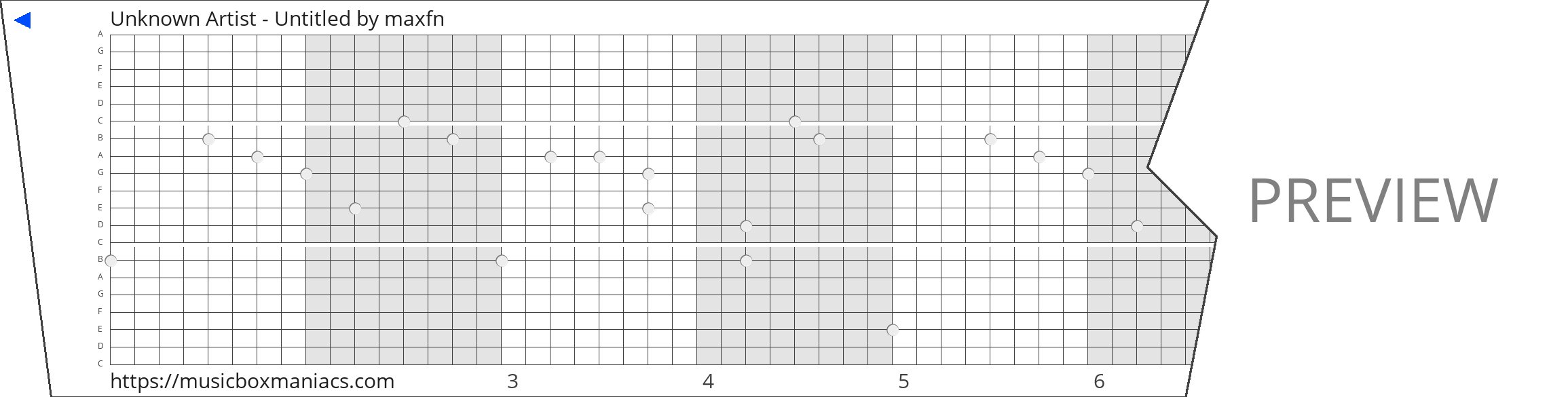 Unknown Artist - Untitled 20 note music box paper strip