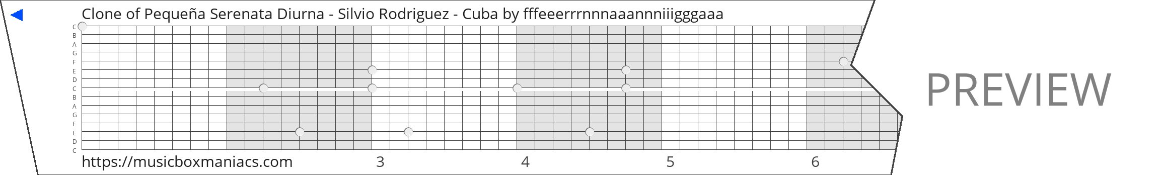 Clone of Pequeña Serenata Diurna - Silvio Rodriguez - Cuba 15 note music box paper strip