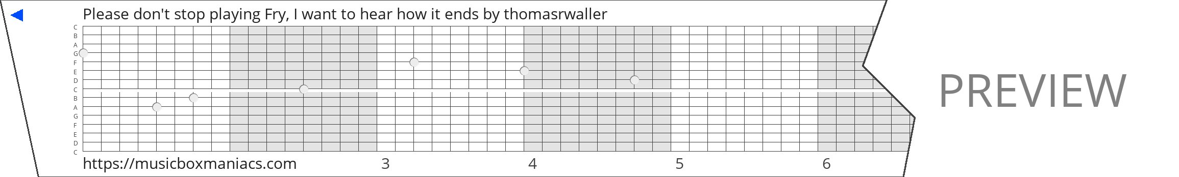 Please don't stop playing Fry, I want to hear how it ends 15 note music box paper strip