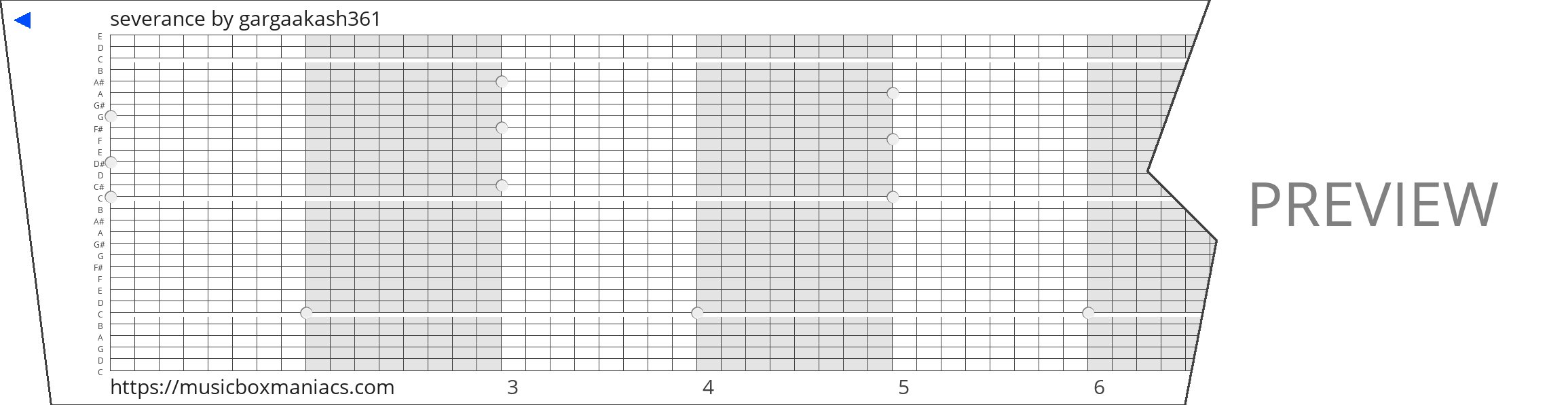 severance 30 note music box paper strip