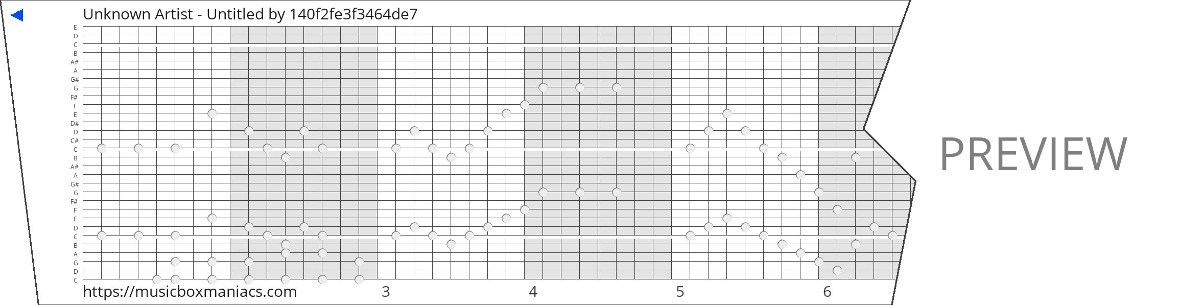 Unknown Artist - Untitled 30 note music box paper strip