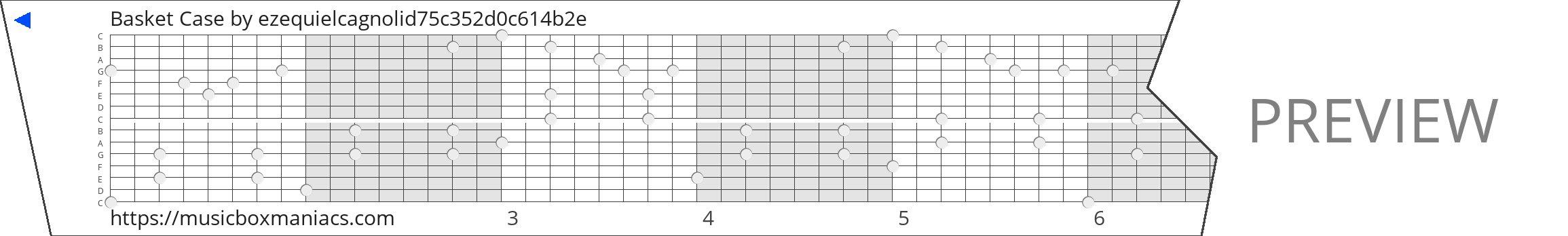 Basket Case 15 note music box paper strip
