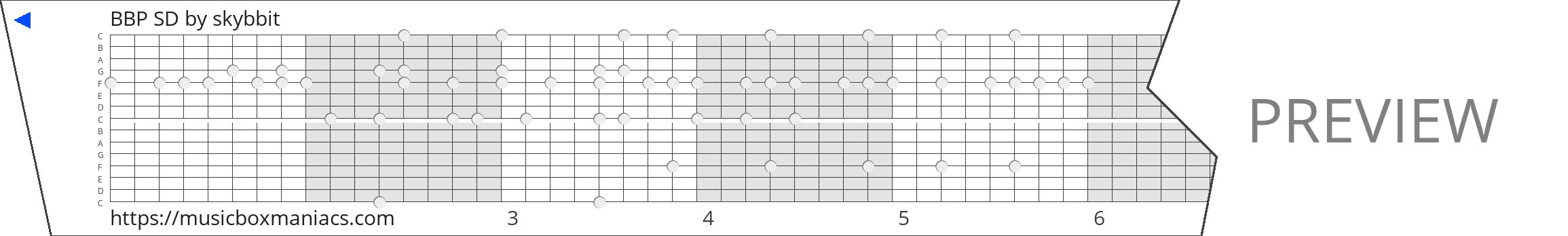 BBP SD 15 note music box paper strip