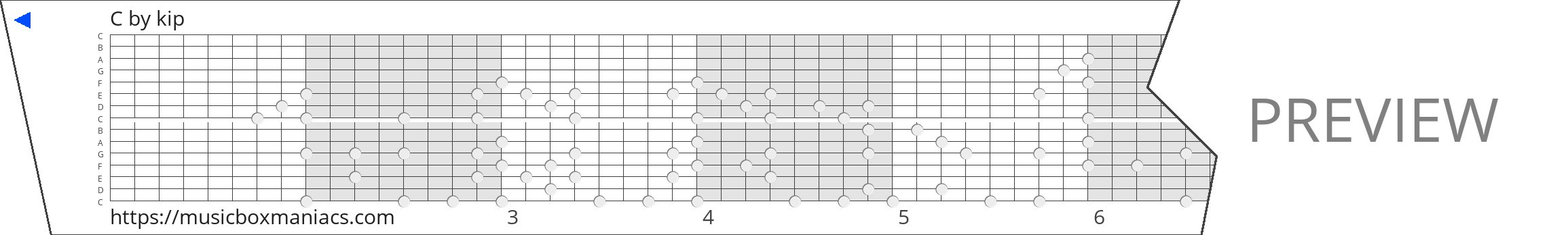 C 15 note music box paper strip