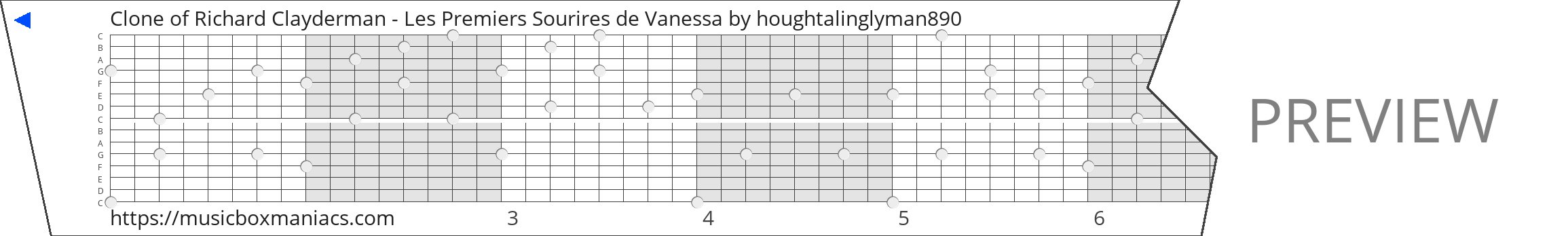 Clone of Richard Clayderman - Les Premiers Sourires de Vanessa 15 note music box paper strip