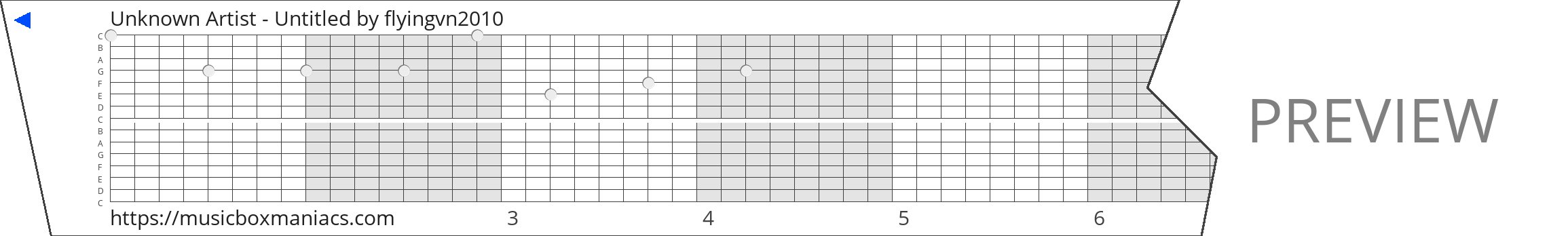 Unknown Artist - Untitled 15 note music box paper strip